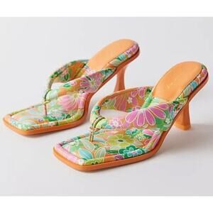 Sam Edelman Floral Thong Sandal Kitten Heels